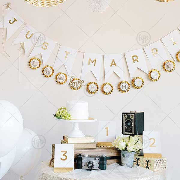 Fancy Just Married Banner | Our Fancy Just Married Banner is a must-have for your next event—whatever the celebration!