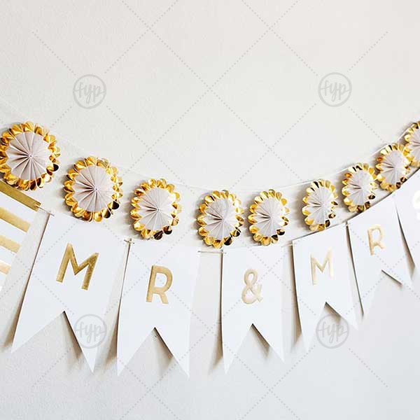 Our Fancy Mr. & Mrs. Letter Banner will impress guests like no other. Make this party unforgettable.