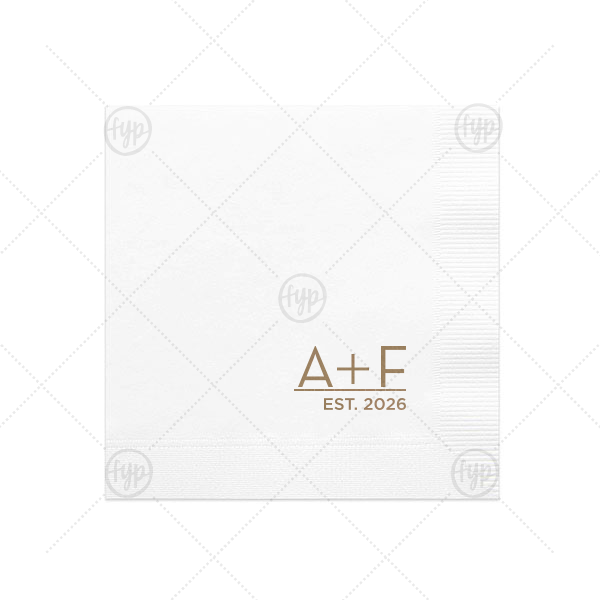 Modern Initials Established Napkin Dinner Napkin (Foil)