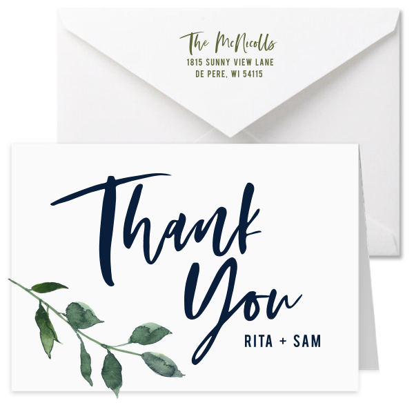 Thank You Leaf Custom Photo Note Card | Full Color Large Note Card ...