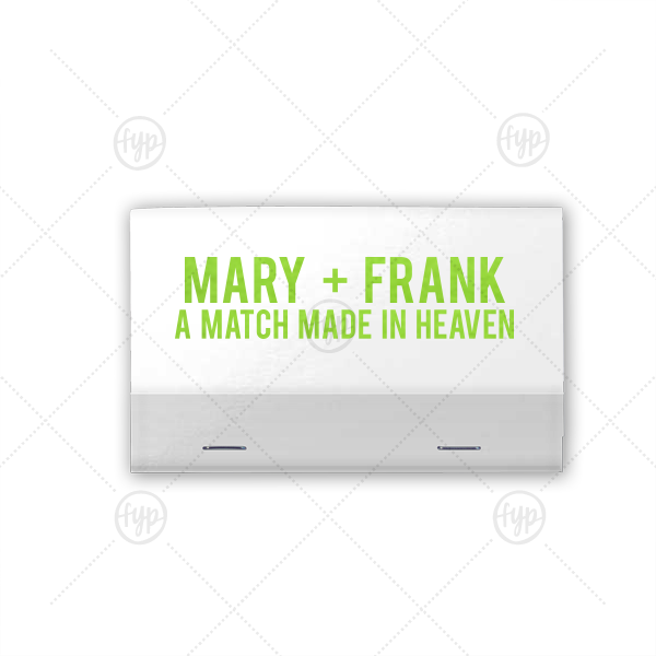 ForYourParty's personalized Shiny White 40 Strike Matchbook with Shiny Kiwi Foil couldn't be more perfect. It's time to show off your impeccable taste.