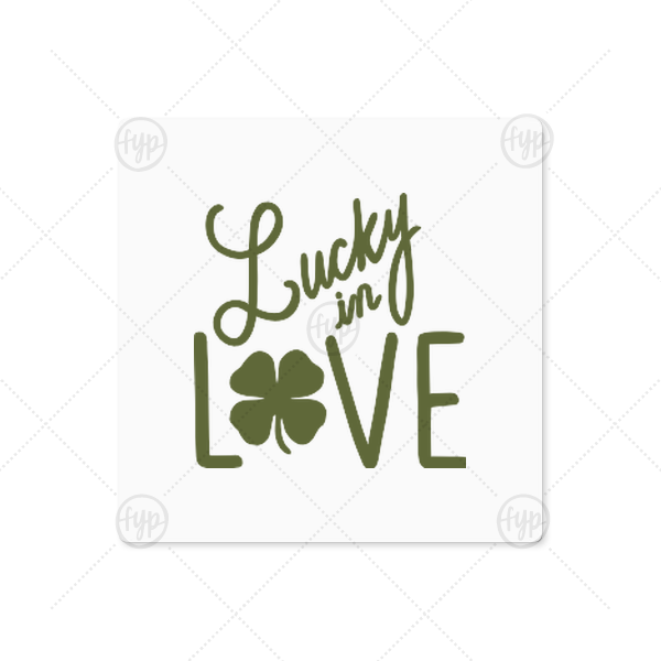 Lucky In Love Label Square Label (Ink)