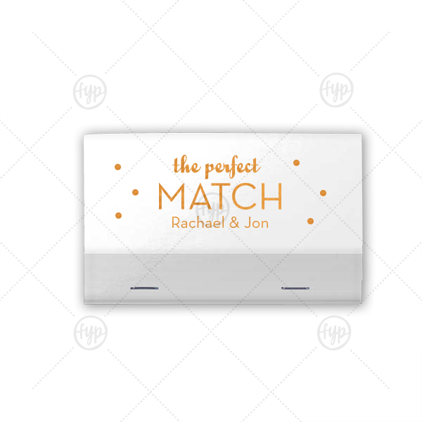 Perfect Dots Match | You've found the perfect match! Personalize this polka dot adorned shiny matchbook with the happy couple's names for both a fun complement to your sparkler send off and a memorable custom wedding favor.