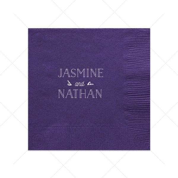 Perfect Heart Napkin | ForYourParty's personalized Amethyst Cocktail Napkin with Matte White Foil Color couldn't be more perfect. It's time to show off your impeccable taste.
