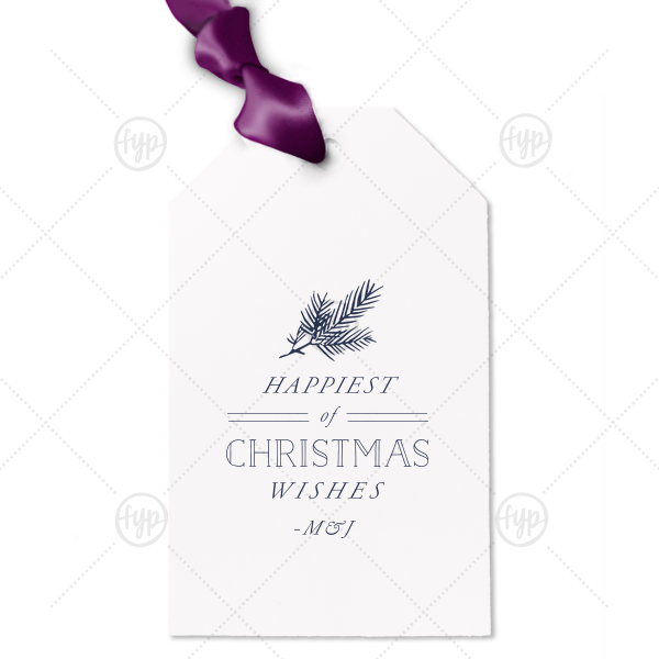 Christmas Wishes Letterpress Tag Luggage Gift Tag (Letterpress)