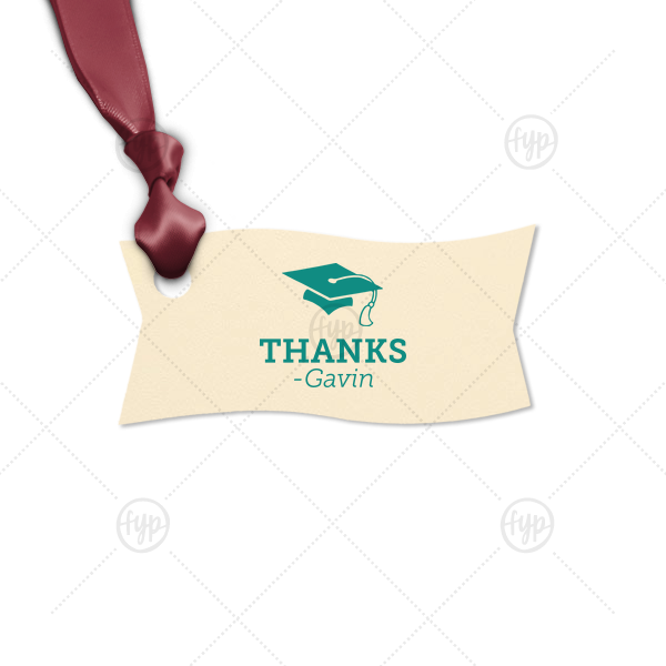 Graduation Thank You Letterpress Tag Letterpress Wave Gift Tag