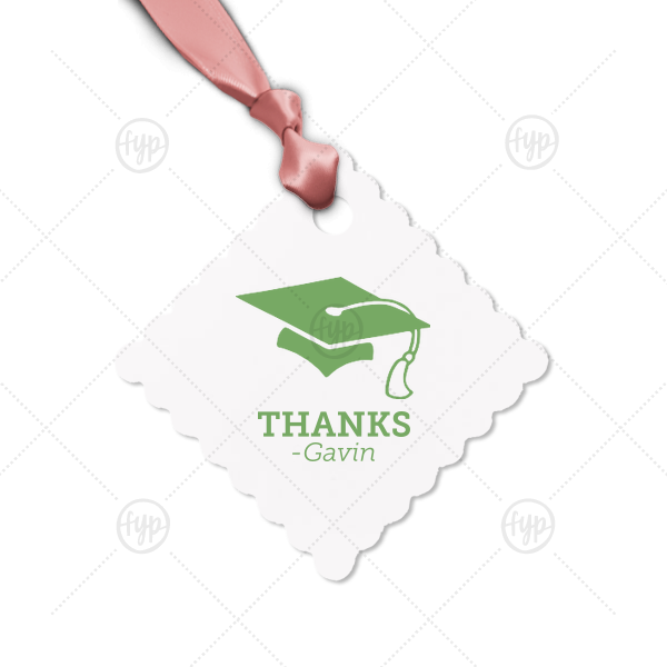 Graduation Thank You Letterpress Tag Letterpress Scalloped Gift Tag