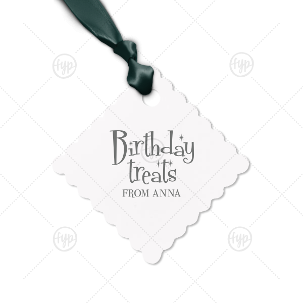Birthday Treats Letterpress Tag Letterpress Scalloped Gift Tag
