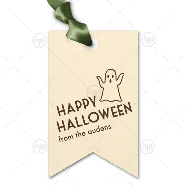 Pastel Halloween Letterpress Tag Double Point Gift Tag (Letterpress)