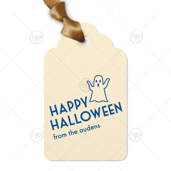 Pastel Halloween Letterpress Tag Round Arch Gift Tag (Letterpress)