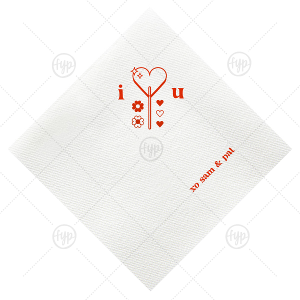 Valentine’s Lollipop Napkin Cocktail Napkin (Foil)
