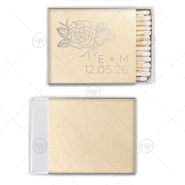 Symbolic Peony Match Square Matchbox (Foil)