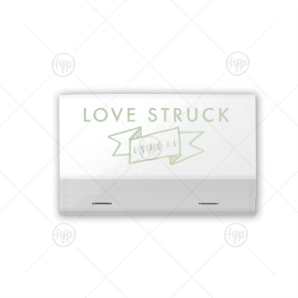 Banner Match | Add your date to these Shiny White matchbooks featuring our trendy Banner graphic and share with wedding guests as a personalized party favor. With every use, they'll remember just how love struck you were!