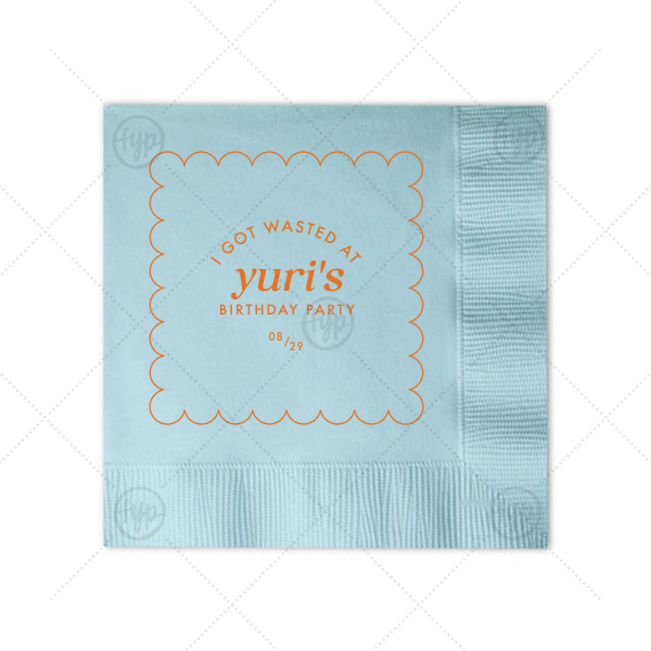 Scalloped Frame Birthday Napkin Dinner Napkin (Foil)