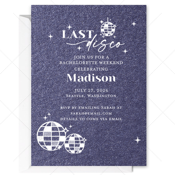 Last Disco Bachelorette Invitation Arch Invitation (Foil)