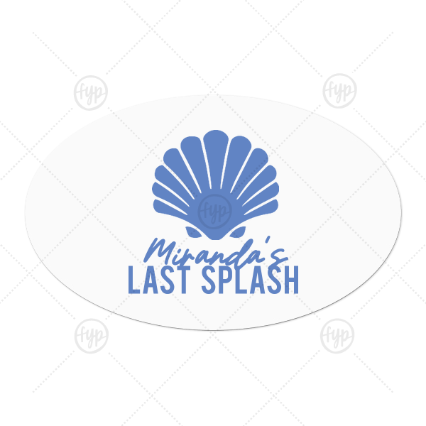 Last Splash Shell Bachelorette Label Oval Label (Ink)