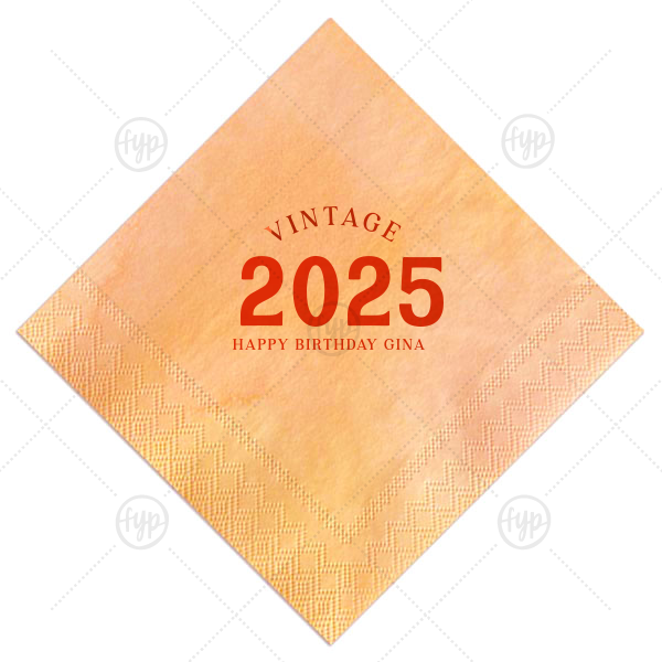 Vintage Bold Year Birthday Napkin Cocktail Napkin (Foil)