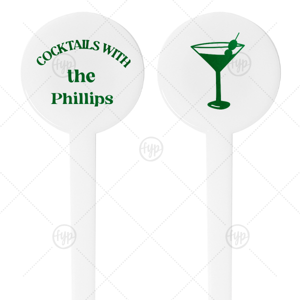 Family Cocktail Hour Stir Stick Round Plastic Stir Stick (Foil)