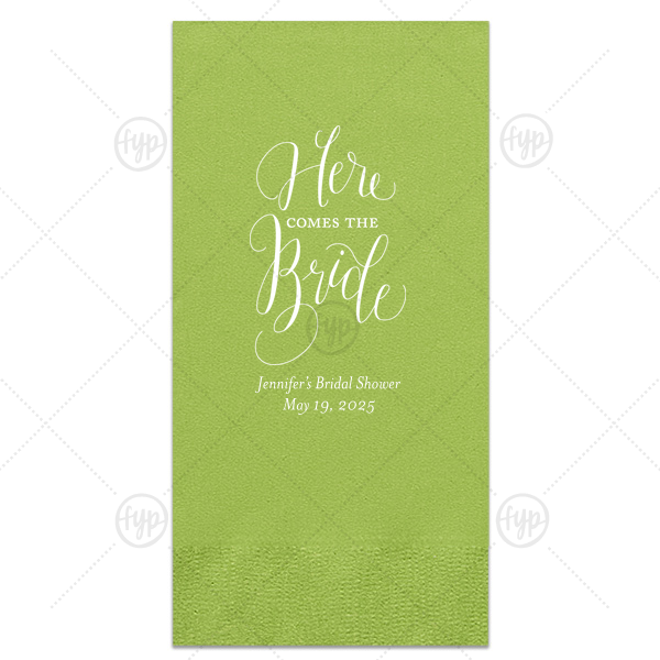 Here Comes the Bride Napkin Paper Guest Towel (Foil)