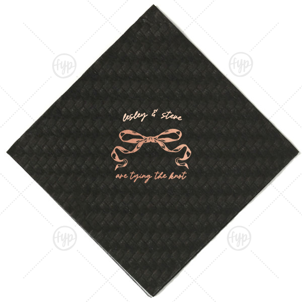 Nuptial Knot Bow Napkin Cocktail Napkin (Foil)
