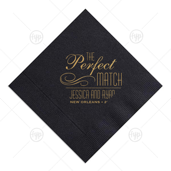 Perfect Flourish Napkin | ForYourParty's elegant Pastel Yellow Cocktail Napkin with Satin 18 Kt. Gold Foil Color has a Flourish 5 graphic and will add that special attention to detail that cannot be overlooked.
