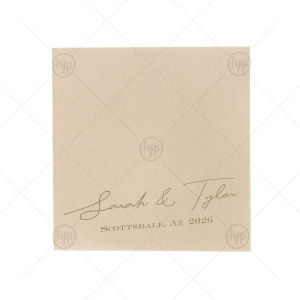 Nuptial Namesake Locale Napkin Petite Cocktail Napkin (Foil)