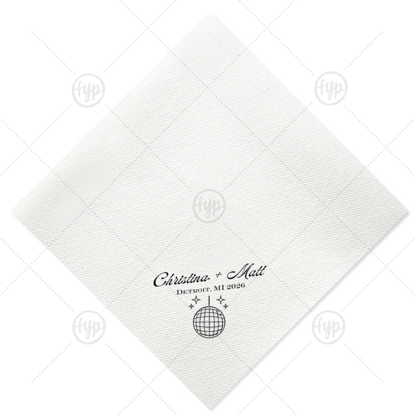 Disco Sparkle Wedding Napkin Dinner Napkin (Foil)
