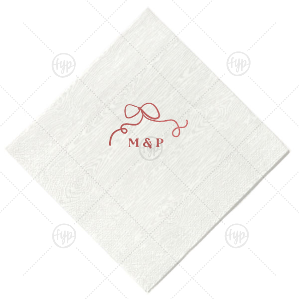 Loopy Love Bow Napkin Cocktail Napkin (Foil)