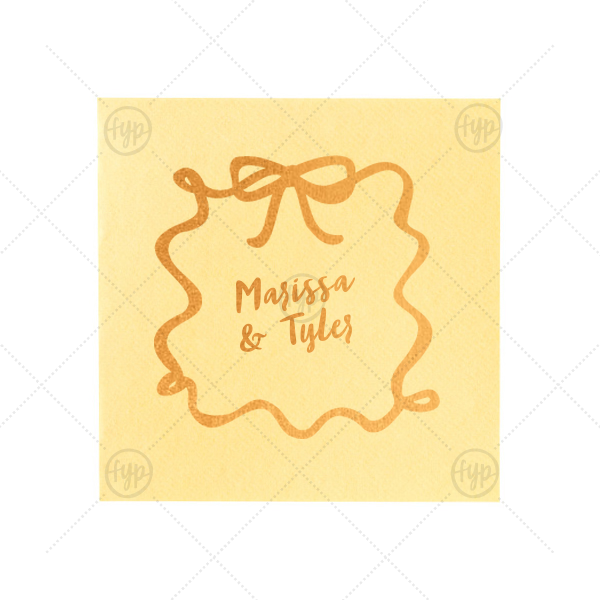 Bows and Vows Frame Napkin Cocktail Napkin (Foil)