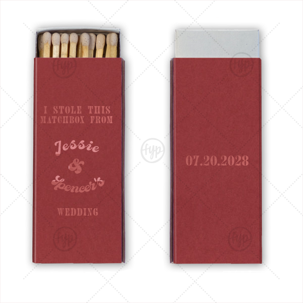 I Stole This Matchbox from Your Wedding Matchbox Candle Matchbox (Foil)