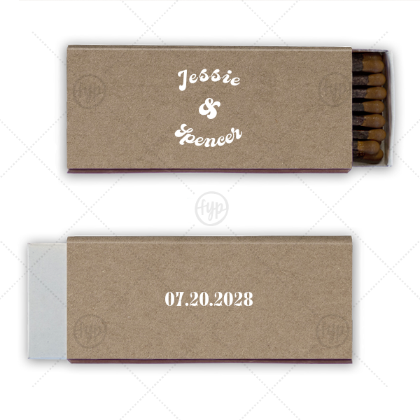 Retro Charm Wedding Matchbook Cigar Matchbox (Foil)