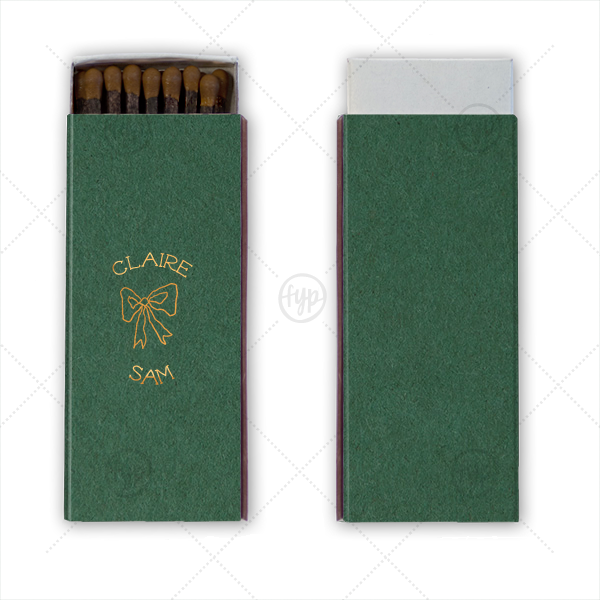 Handwritten Harmony Bow Matchbook Cigar Matchbox (Foil)