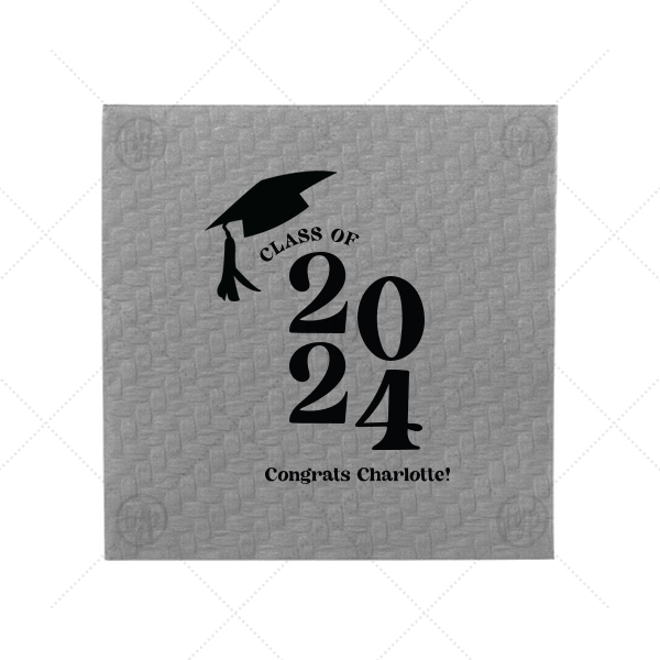 Bold Year Graduate Cap Napkin Cocktail Napkin (Foil)