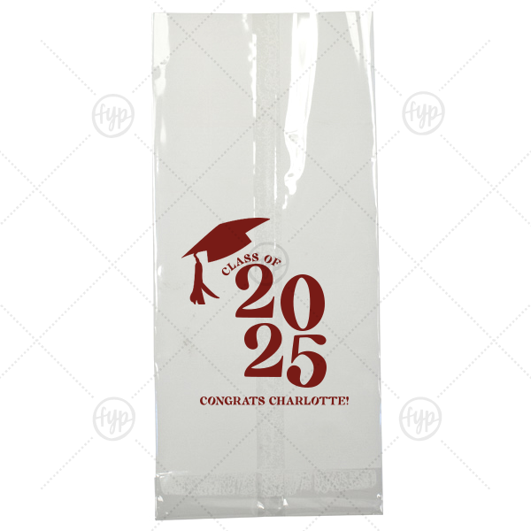 Bold Year Graduate Cap Bag Large Cellophane Bag (Foil)