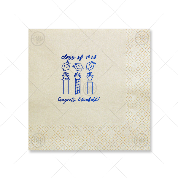 Celebration Caps Line Art Napkin Luncheon Napkin (Foil)