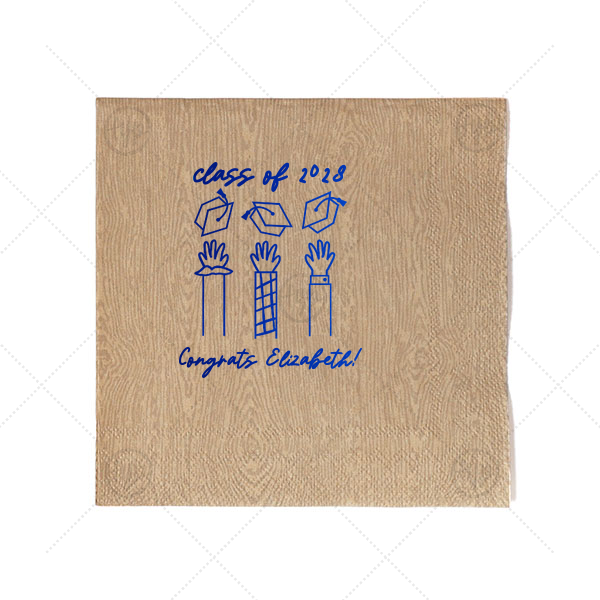 Celebration Caps Line Art Napkin Cocktail Napkin (Foil)