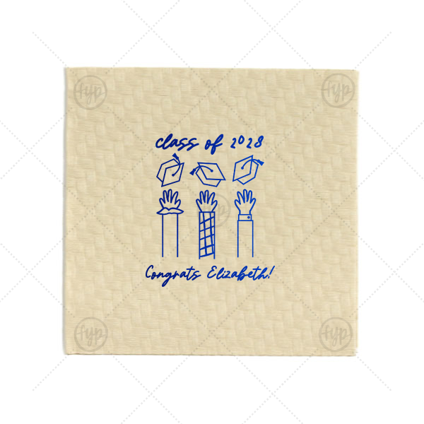 Celebration Caps Line Art Napkin Cocktail Napkin (Foil)