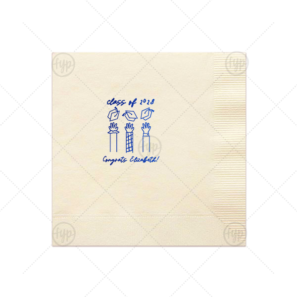 Celebration Caps Line Art Napkin Dinner Napkin (Foil)