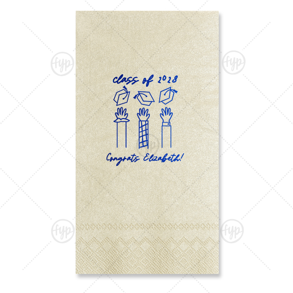 Celebration Caps Line Art Napkin Guest Hand Towel (Foil)