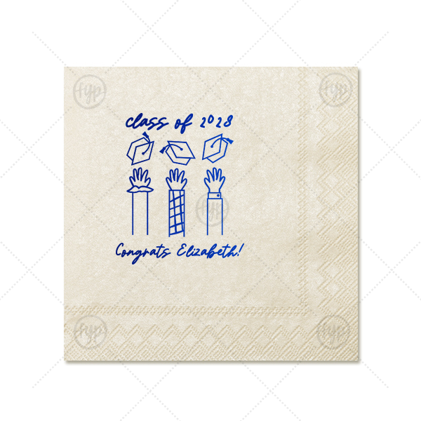 Celebration Caps Line Art Napkin Cocktail Napkin (Foil)