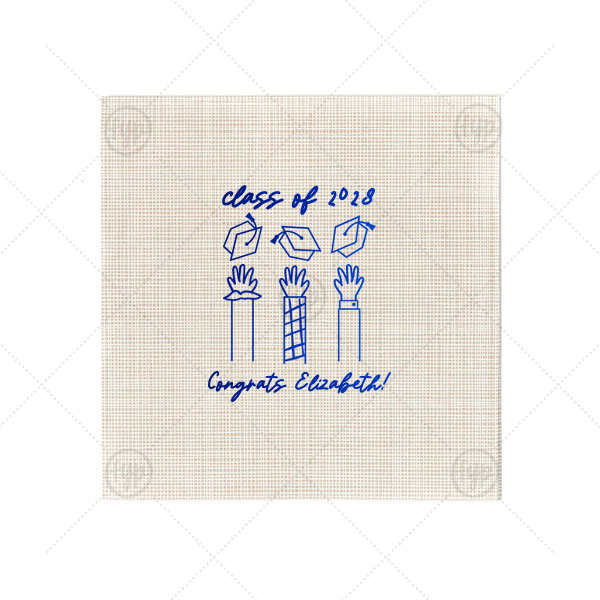 Celebration Caps Line Art Napkin Cocktail Napkin (Foil)