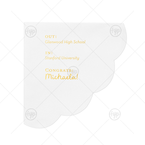 Next Chapter Graduation Napkin Scalloped Luncheon Napkin (Foil)