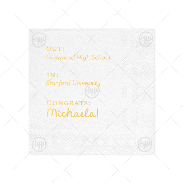 Next Chapter Graduation Napkin Cocktail Napkin (Foil)