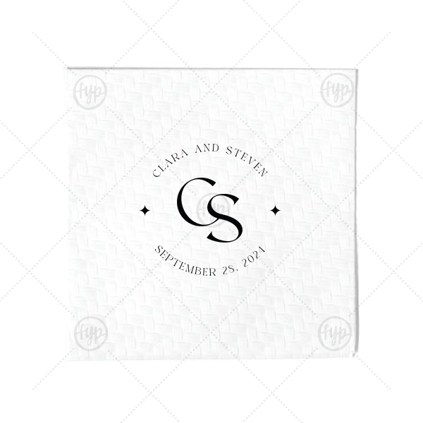 Nuptial Arch Initials Napkin Cocktail Napkin (Foil)