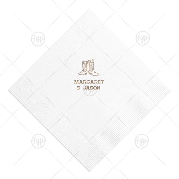 Cowboy Boots Union Napkin Luncheon Napkin (Foil)