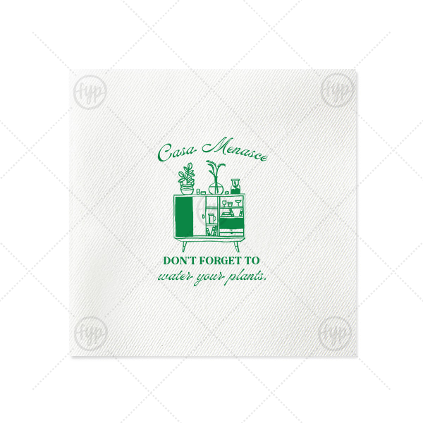 Botanical Bar Cart Home Entertaining Napkin Luncheon Napkin (Foil)