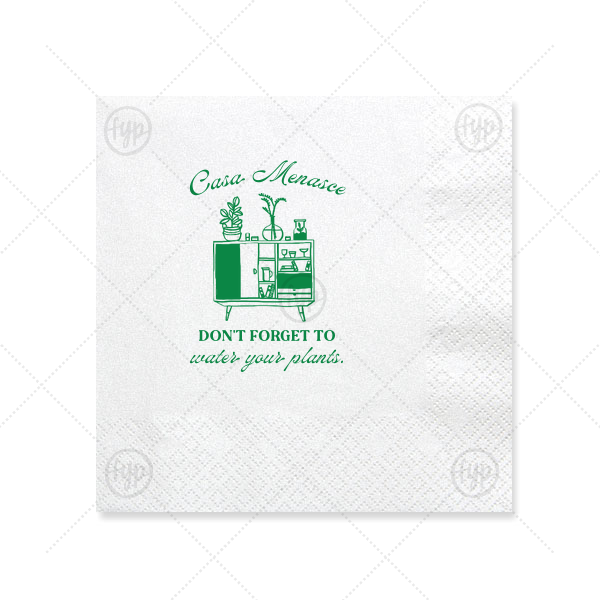 Botanical Bar Cart Home Entertaining Napkin Luncheon Napkin (Foil)