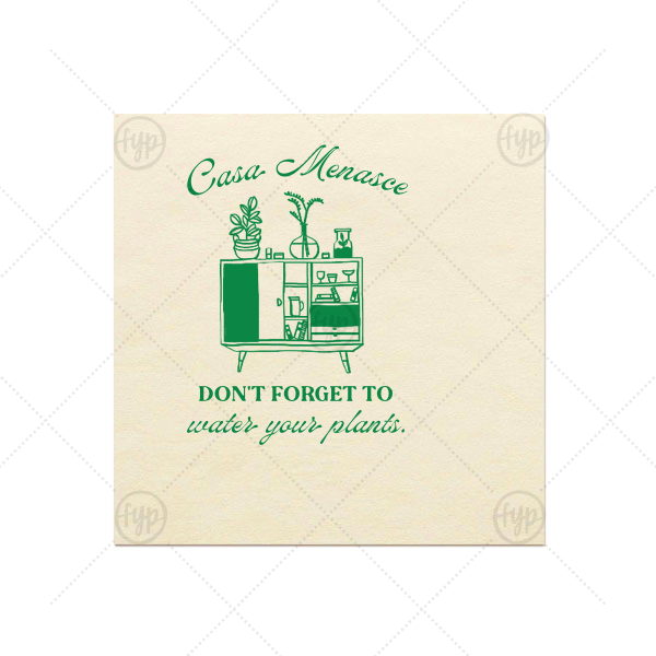 Botanical Bar Cart Home Entertaining Napkin Cocktail Napkin (Foil)