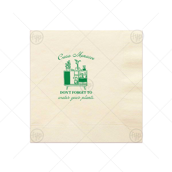Botanical Bar Cart Home Entertaining Napkin Dinner Napkin (Foil)