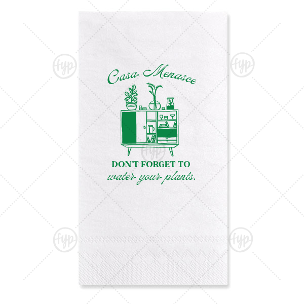 Botanical Bar Cart Home Entertaining Napkin Guest Hand Towel (Foil)